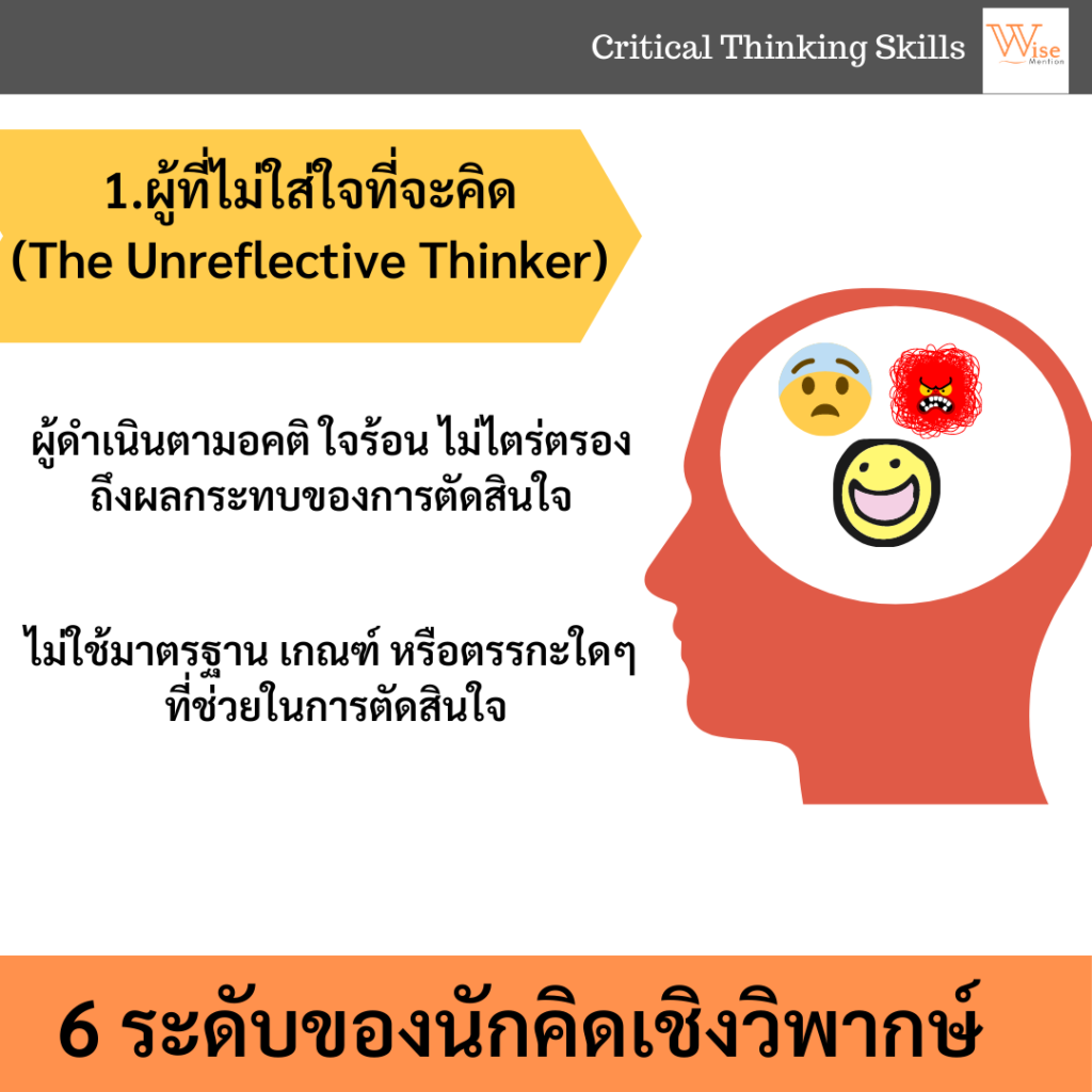 6 ระดับของนักคิดเชิงวิพากษ์